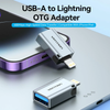  Đầu Chuyển OTG USB-A Female to Lightning Male OTG Adapter VENTION CUC (USB 2.0, 480Mbps) 