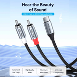  Cáp Chuyển Âm Thanh USB-C Male to 2RCA Male VENTION BIK (48K/16bit, DAC) 