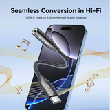  Đầu Chuyển Âm Thanh USB-C Male to 3.5mm Female Audio Adapter VENTION BII (48KHz@16bit, OMTP&CTIA, DAC) 