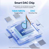  Cáp Chuyển Âm Thanh USB-C Male to 2RCA Male VENTION BIK (48K/16bit, DAC) 