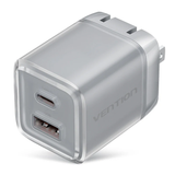 Củ Sạc Nhanh 2-Port USB (C + A) GaN Charger VENTION FCE - US Plug (30W/30W, GaN V) 