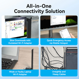  AX900 USB Wi-Fi Dual Band Adapter With High Gain Antenna VENTION KDW (Wi-Fi 6, 2.4GHz/5GHz, 5dBi) 