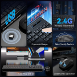  Combo Bàn Phím Kèm Chuột Không Dây Full-Sized Silent Keyboard and Mouse Combo Black Slim Type VENTION KTZ (2.4G Wireless, 1200 DPI, AAA*2) 