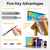  Bút Cảm Ứng 2-in-1 Stylus Pen Gray Aluminum Alloy Type VENTION KQM 