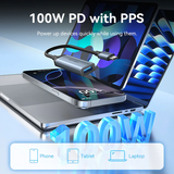  Đầu chuyển 2-in-1 USB 3.2 Gen 2 VENTION CCB (USB-C Male to USB-A Female/PD Power Supply, 100W, 10Gbps) 