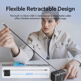  Củ Sạc Nhanh Đa Năng Du Lịch Toàn Cầu 1C + 2A VENTION FJI (GaN V, 65W/60W/5W, with Built-in USB-C Cable) 