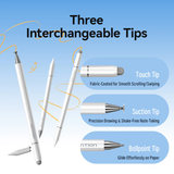  Bút Cảm Ứng Từ 3-in-1 Magnetic Stylus Pen White Aluminum Alloy Type VENTION KQL 