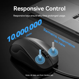  Combo Bàn Phím Kèm Chuột Có Dây USB Wired Full-Sized Silent Keyboard and Mouse Combo Black Slim Type VENTION KTY (USB-A Wired, 1000 DPI) 