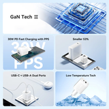  Bộ Sạc Nhanh 2-Port USB (C+A) GaN Charger VENTION TZ-FEQ (30W/30W, with USB-C to USB-C Cable, 1M) 