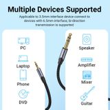  Cáp Chuyển Âm Thanh 3.5mm TRS to 6.35mm VENTION BAU (1m, Hi-Fi audio) 