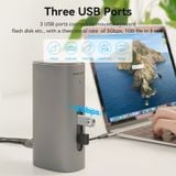  Hub Mở Rộng Kết Nối Đa Năng 12-in-1 VENTION TPJ (Type-C to HDMI/VGA/USB3.1Gen 2/Type C 3.1Gen2/USB3.0*2/RJ45/SD/TF/3.5mm/PD/DC Docking Station EU) 