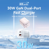  Củ Sạc Nhanh 2-Port USB (C + A) GaN Charger VENTION FCE - US Plug (30W/30W, GaN V) 