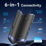  HUB Chuyển Đa Năng 6-in-1 USB-C Wireless HDMI VENTION TPV (3A + 1C, 5Gbps) 