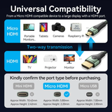  Cáp Chuyển HDMI-D to HDMI-A VENTION AGK (8K@60Hz, 48Gbps, HDR) 