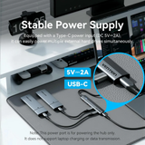  HUB Chuyển Đa Năng 5-in-1 USB 3.2 Gen 2 VENTION CKY (10Gbps, USB 3.2 Gen 2 Type-C) 