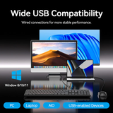  Combo Bàn Phím Kèm Chuột Có Dây USB Wired Full-Sized Silent Keyboard and Mouse Combo Black Slim Type VENTION KTY (USB-A Wired, 1000 DPI) 