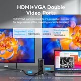  Hub Mở Rộng Kết Nối Đa Năng 12-in-1 VENTION TPJ (Type-C to HDMI/VGA/USB3.1Gen 2/Type C 3.1Gen2/USB3.0*2/RJ45/SD/TF/3.5mm/PD/DC Docking Station EU) 