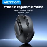  Chuột Không Dây Công Thái Học VENTION KTM (2.4GHz + Bluetooth 5.1, 4000DPI, 5-Level DPI Adjustment, 6 Buttons, ≤10m, AA Battery) 