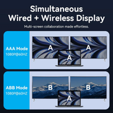  HUB Chuyển Đa Năng 6-in-1 USB-C Wireless HDMI VENTION TPV (3A + 1C, 5Gbps) 