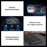  Combo Bàn Phím Kèm Chuột Không Dây Full-Sized Silent Keyboard and Mouse Combo Black Slim Type VENTION KTZ (2.4G Wireless, 1200 DPI, AAA*2) 