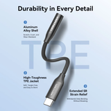  Đầu Chuyển Âm Thanh USB-C Male to 3.5mm Female Audio Adapter VENTION BII (48KHz@16bit, OMTP&CTIA, DAC) 