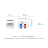  Đầu Nối Mạng Âm Tường Cat6 VENTION IRF (1000Mbps, T568A & T568B, Match with Wall Plate) 