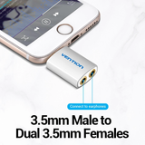  Bộ chuyển đổi 4 Pole 3.5mm to 2*3.5mm VENTION BDAW0/BDBW0 (Male to Female) 