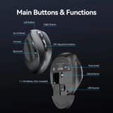  Chuột Không Dây Công Thái Học VENTION KTH (2.4GHz, 4000DPI, 5-Level DPI Adjustment, 6 Buttons, ≤10m, AA Battery) 