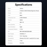  Chuột Không Dây Công Thái Học VENTION KTH (2.4GHz, 4000DPI, 5-Level DPI Adjustment, 6 Buttons, ≤10m, AA Battery) 