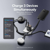  Cáp Sạc Dây Rút Đa Năng 3-in-1 C to L+2C VENTION TRK 100W (1.1m, 5A, 480Mbps) 