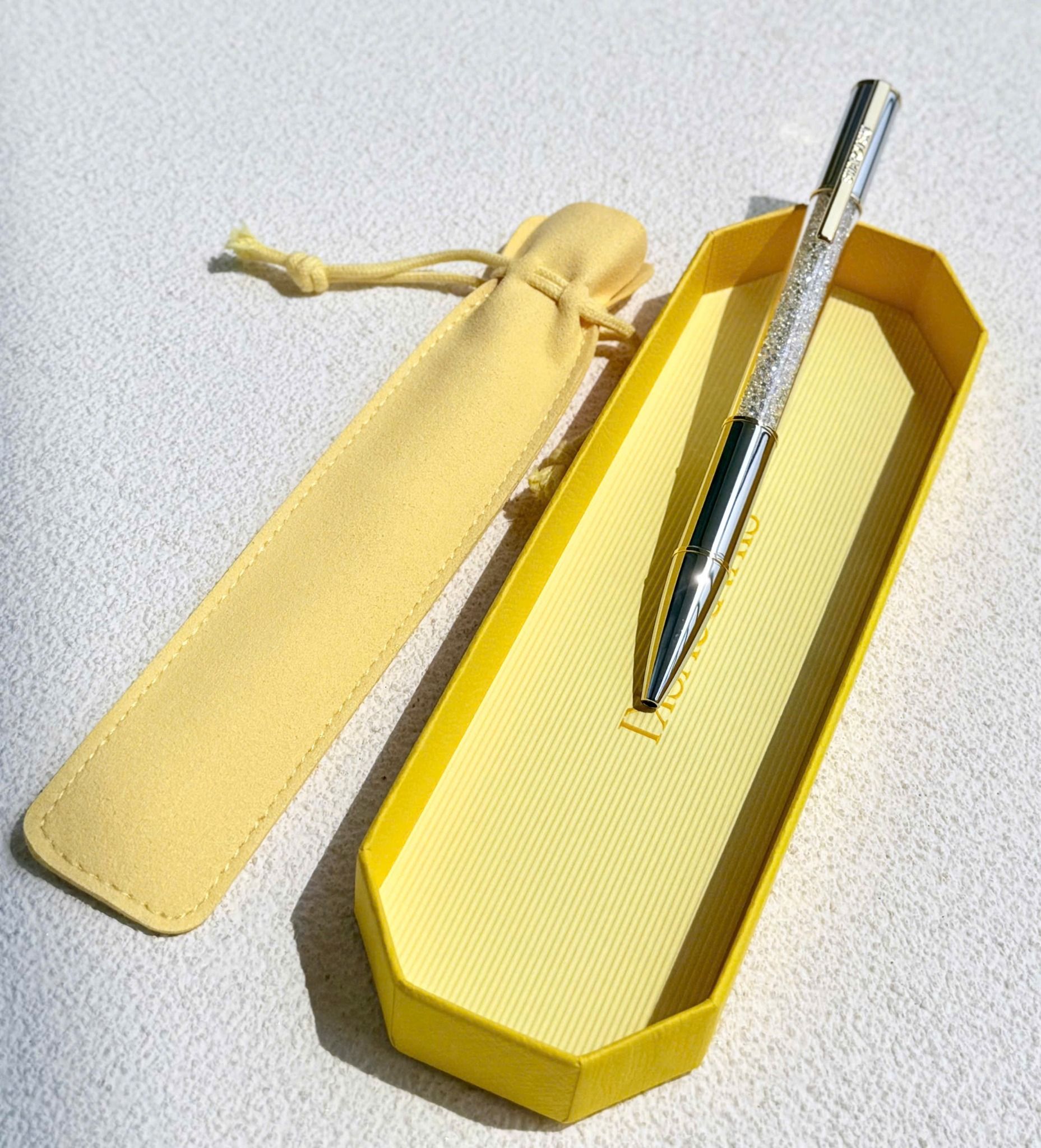  Crystalline ballpoint pen Silver tone, Mixed metal finish 