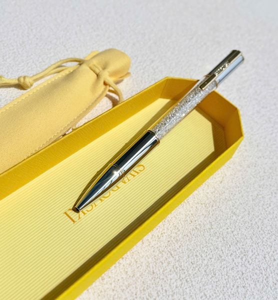  Crystalline ballpoint pen Silver tone, Mixed metal finish 