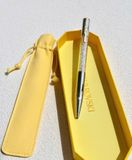  Crystalline ballpoint pen Silver tone, Mixed metal finish 