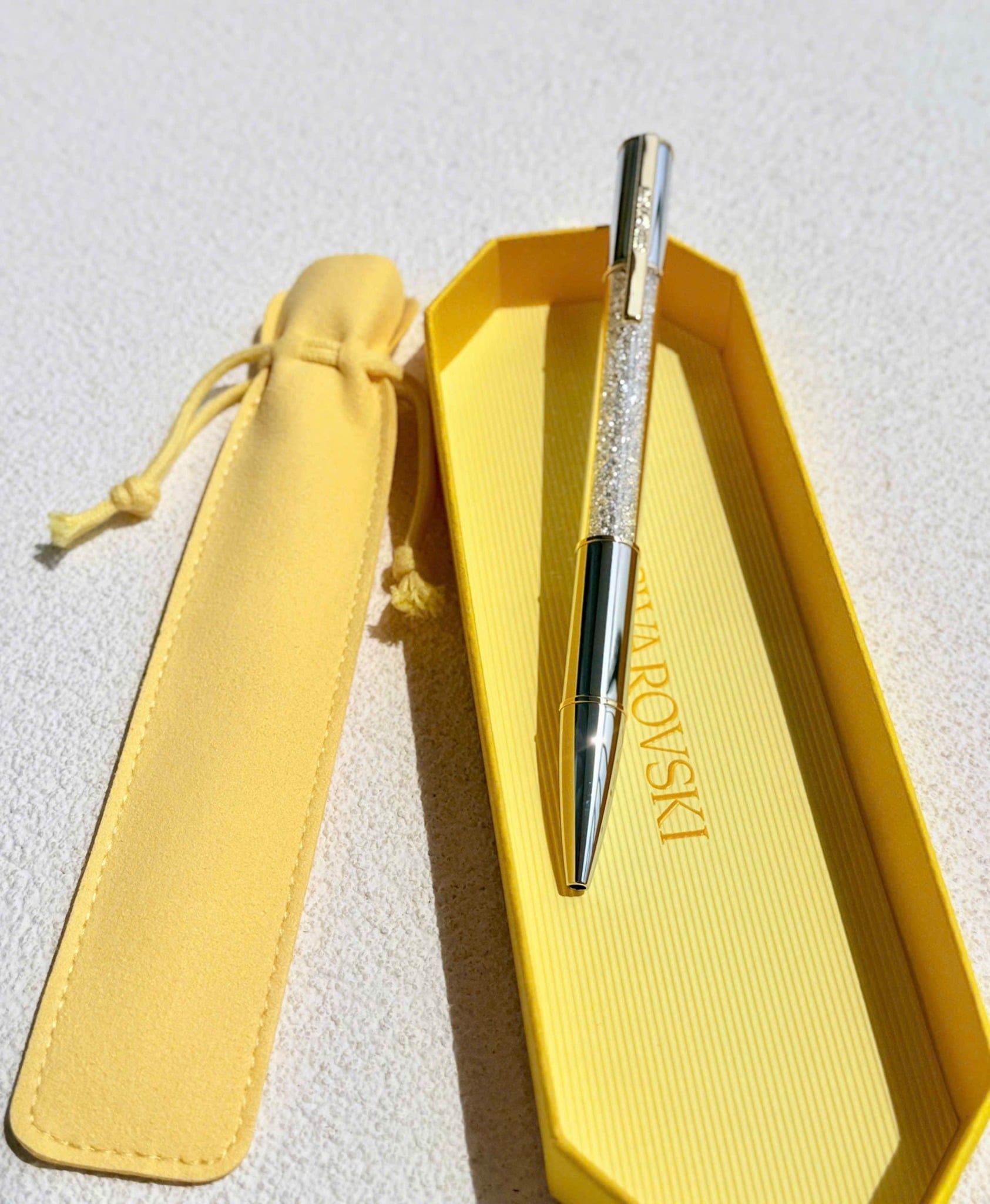  Crystalline ballpoint pen Silver tone, Mixed metal finish 