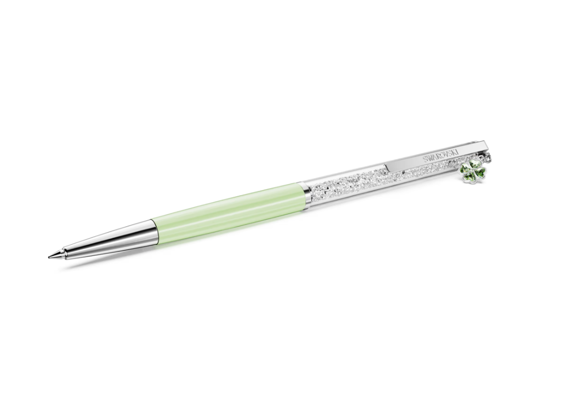 Bút ký Crystalline charm cỏ 4 lá xanh mạ Chrome - Crystalline ballpoint pen Clover, Green, Green lacquered, Chrome plated 