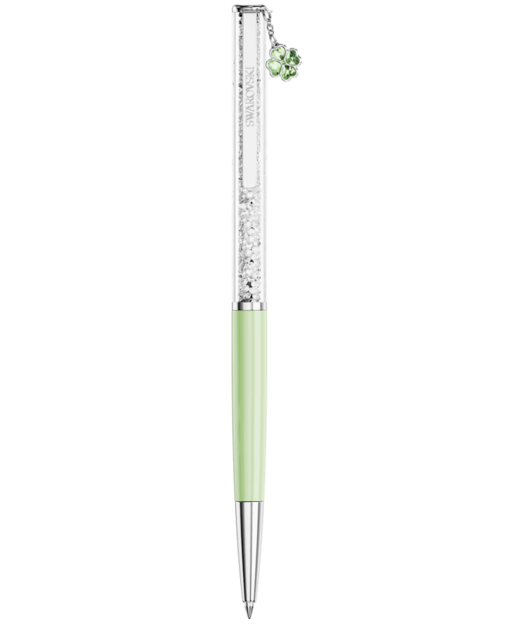  Bút ký Crystalline charm cỏ 4 lá xanh mạ Chrome - Crystalline ballpoint pen Clover, Green, Green lacquered, Chrome plated 