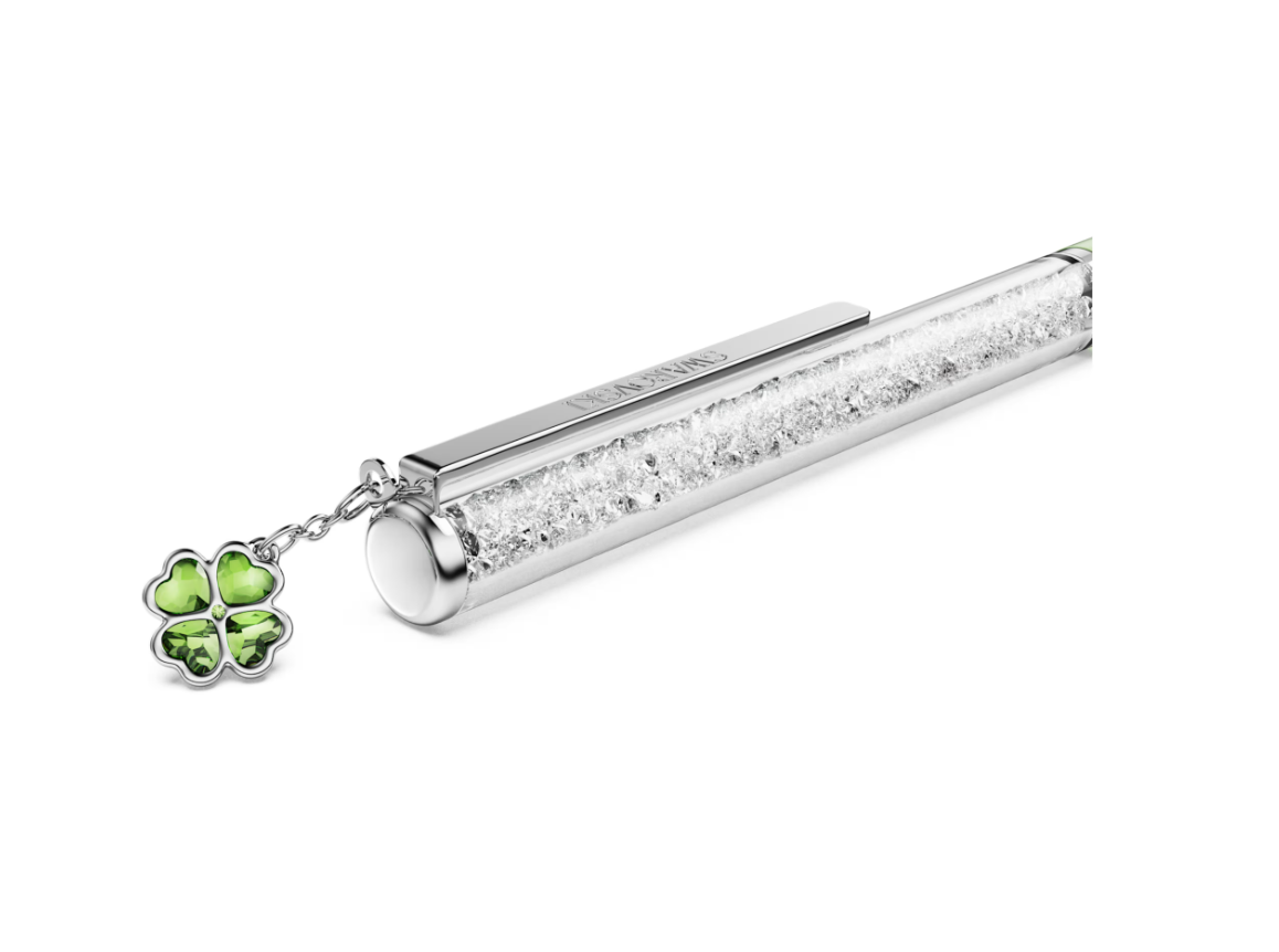  Bút ký Crystalline charm cỏ 4 lá xanh mạ Chrome - Crystalline ballpoint pen Clover, Green, Green lacquered, Chrome plated 