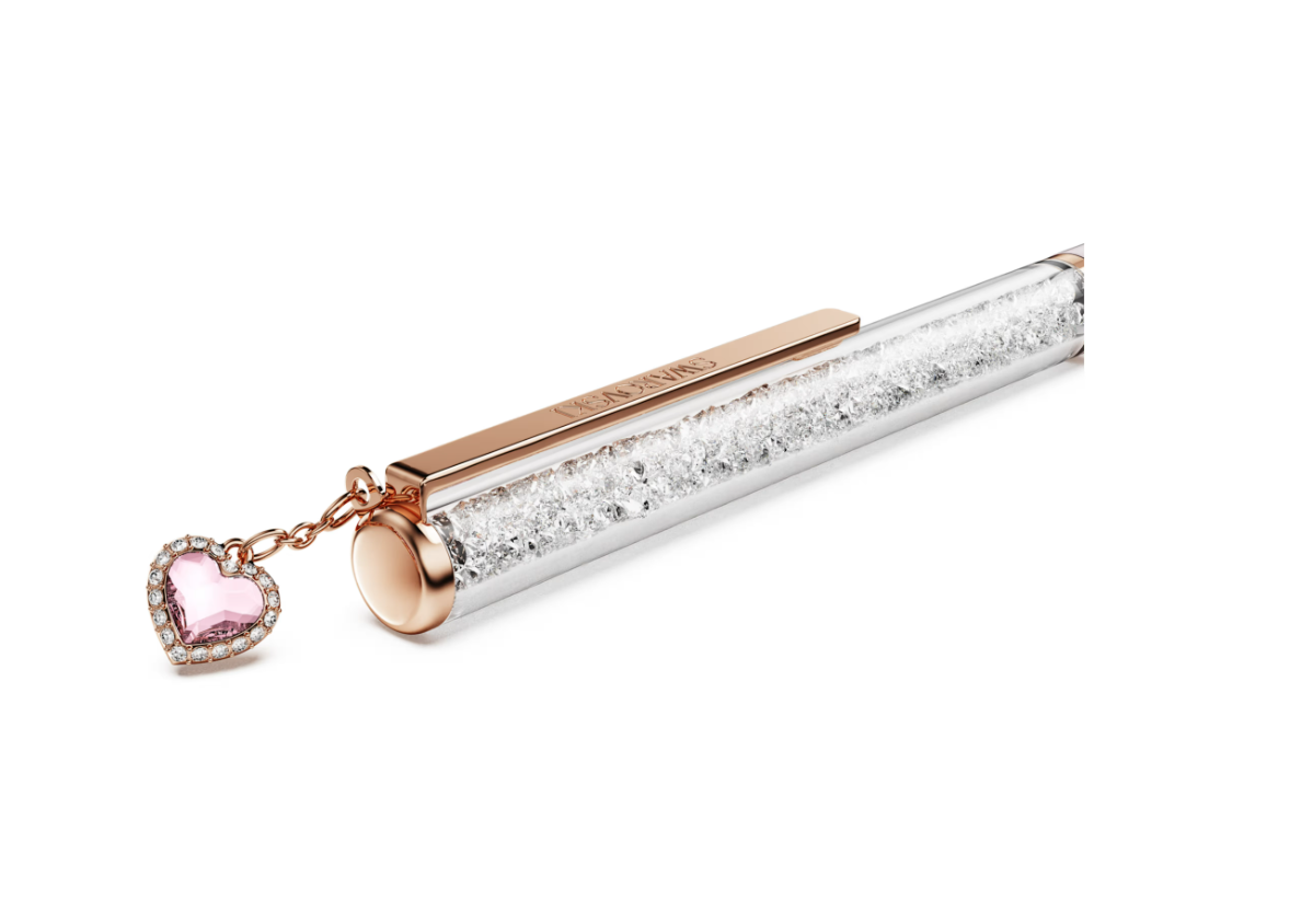  Bút ký Crystalline charm tim hồng - Crystalline ballpoint pen Heart, Pink, Pink lacquered, Rose gold-tone plated 