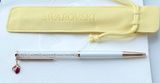  Bút ký Crystalline charm bọ rùa đỏ - Crystalline ballpoint pen Ladybug, White, Red lacquered, Rose gold-tone plated 