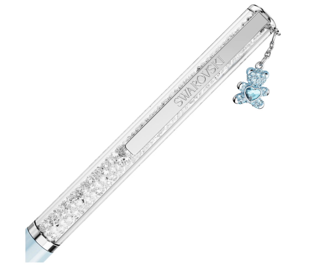  Bút ký Crystalline charm gấu Teddy xanh - Crystalline ballpoint pen Teddy, Blue, Blue lacquered, Chrome plated 