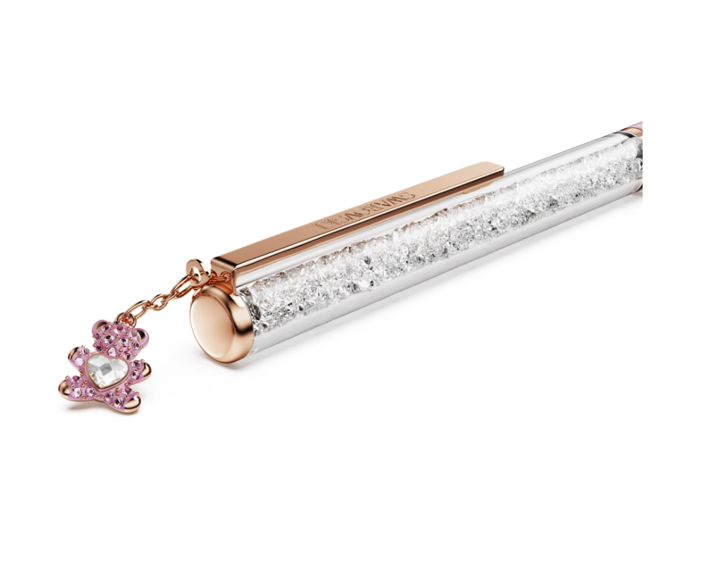  Bút ký Crystalline charm gấu Teddy hồng - Crystalline ballpoint pen Teddy, Pink, Pink lacquered, Rose gold-tone plated 
