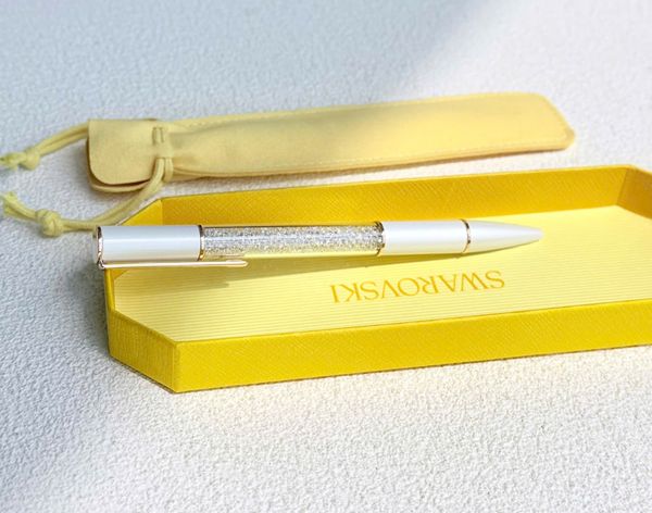  Crystalline ballpoint pen White, Rose gold-tone plated 