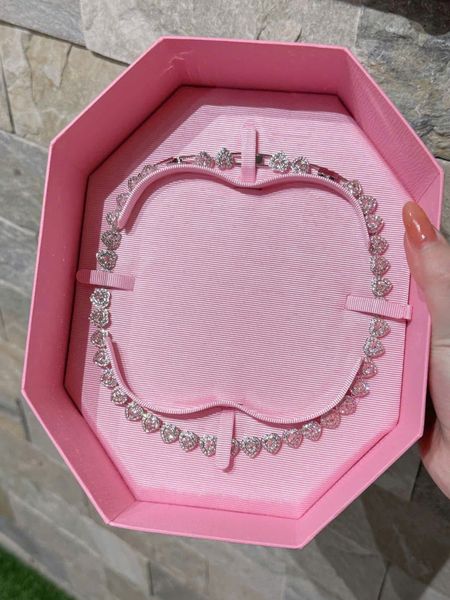  Ariana Grande x Swarovski necklace Mixed cuts, Heart, White, Rhodium plated 