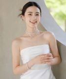  Ariana Grande x Swarovski necklace Mixed cuts, Heart, White, Rhodium plated 