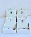  Birthstone pendant Square cut, Rhodium plated 