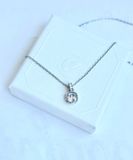  Birthstone pendant Square cut, Rhodium plated 