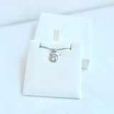  Birthstone pendant Square cut, Rhodium plated 