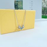  Idyllia Lilia necklace Butterfly, Blue, Rhodium plated 