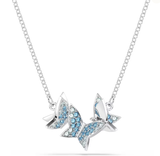  Idyllia Lilia necklace Butterfly, Blue, Rhodium plated 