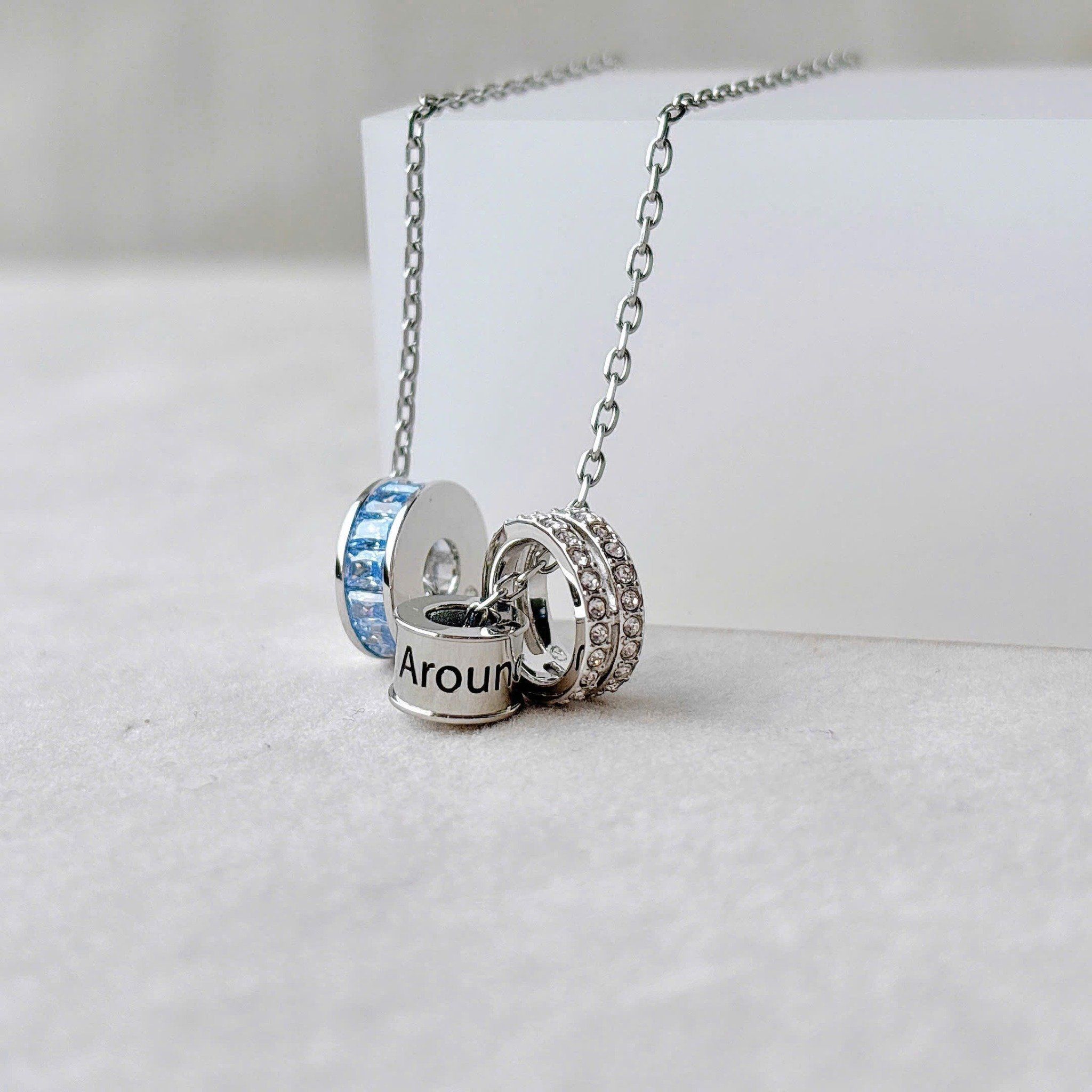  Connexus pendant Mixed cuts, `Love is around`, Blue, Rhodium plated 